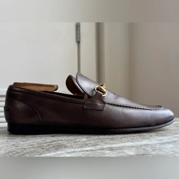 GUCCI JORDAAN Horsebit Leather Loafer Brown 7 / 7.5 US $1050 1953 Brixton - Picture 2 of 11